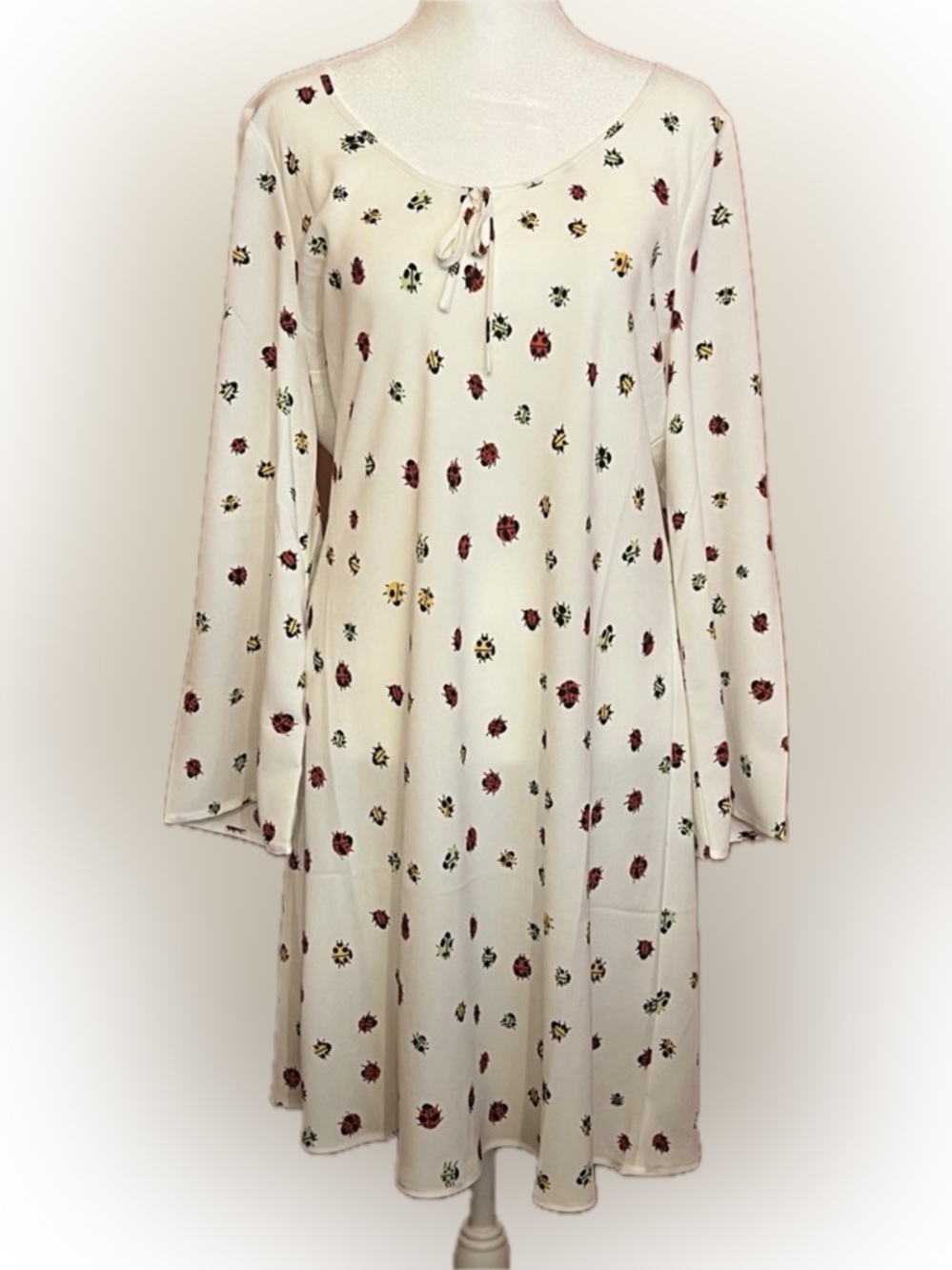 NWOT Modcloth
Bell Sleeve Lightweight Ladybugs Dress | Lg